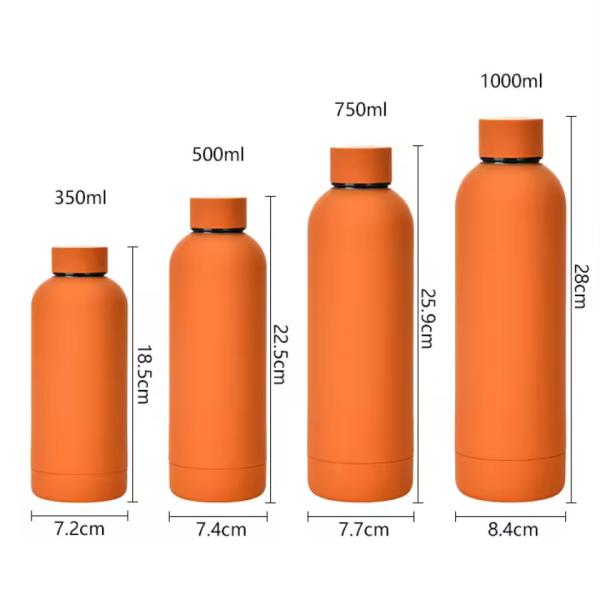 Touch Rubber Paint Double Wall Vacuum Flask Tumbler 500ml Stainless Steel Water Bottles