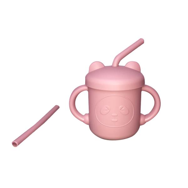 Durable Silicone Baby Feeding Set 6 Pcs BPA Free Plates Straw Sippy Cup