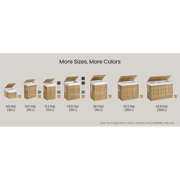 Laundry Hamper With Lid, 23.8 Gallon (90 L) Synthetic Rattan Clothes Laundry Basket With Lid And Handles, Foldable, Removable Liner, Goose Yellow