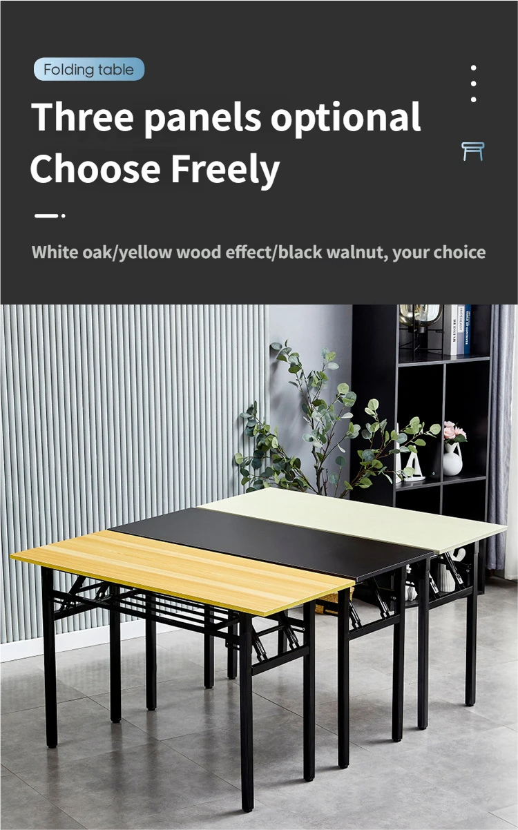 Modern Double Layer Foldable Lightweight Waterproof Outdoor Metal Table Rectangular Office Meeting Study Computer Training Desk