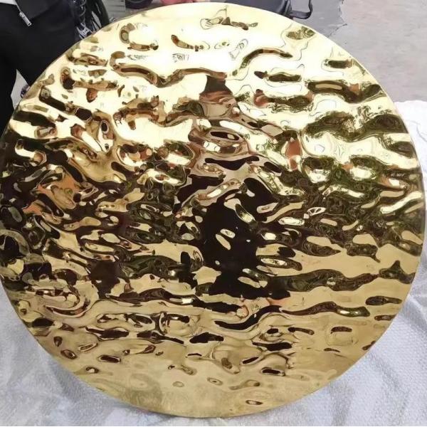 Water Ripple Mirror Polished Stainless Steel Sheet 0.3 - 3.0mm Gold Sliver Color