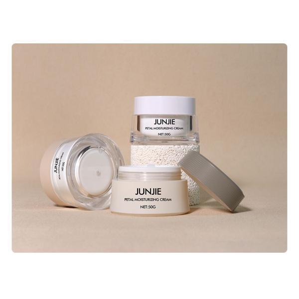 Material de collar de acrílico 50gm Color de trigo de plástico Cosmético Conjunto Jarrones de crema para la solución de embalaje de tarros cosméticos