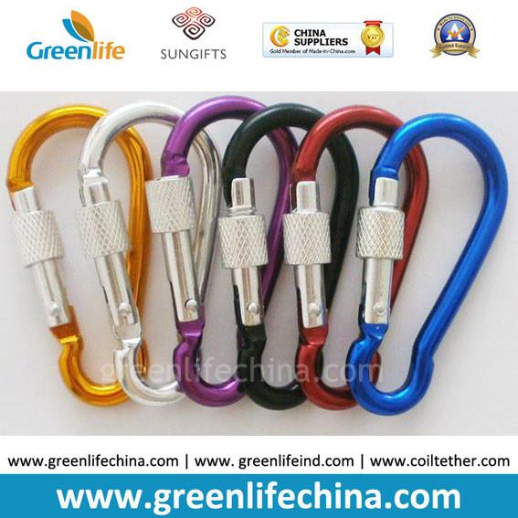 OEM higgh Quality ISO9001 metal aluminum spring snap hook locking carabiner 3/16 to 5/16