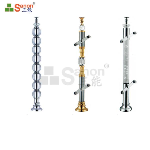 Anti Wearing Stainless Steel Balustrade Posts Lantern Shape Ball For 8mm Glass