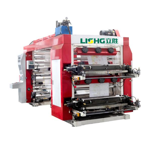 Lisheng 4 Colors Double Face Flexo Printing Machine Roll to Roll Print