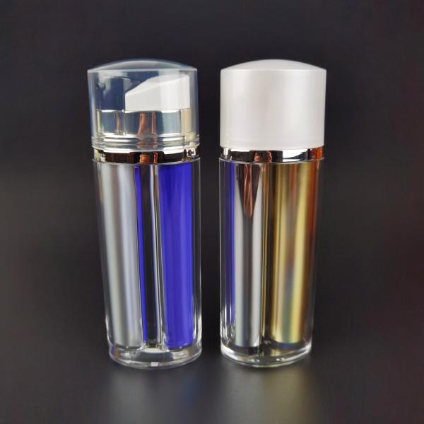 Empty Airless Lotion Pump Bottle 20ml X 2 Dual Chamber Spray Bottle Cosmetic Packaging