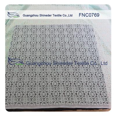 ±150CM Charming Nylon Cotton Lace Fabric AZO Free Dyeing 76.5% Nylon + 23.5% Cotton