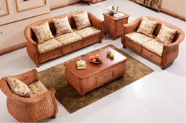 Rattan wood safa RWSA 14