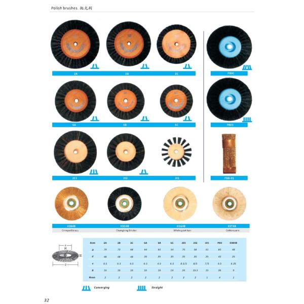 White Goat Hair Soft Dental Rotary Tools , 48mm External Dia Dental Polishing Brush