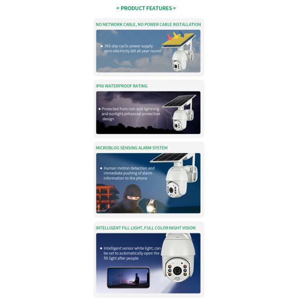 Solar Camera 360 Degree Track Remote Wireless Network Hd Night Vision And Outdoor Monitor