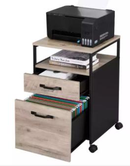 Industrial Vintage Office Steel Cabinet 2 Drawer Commercial Furniture
