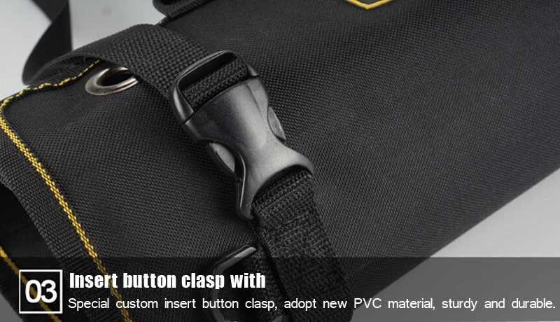 Customized Organizer Zipper Pocket Spanner Car Detailing Storage Rolling Electrician Tool Bag