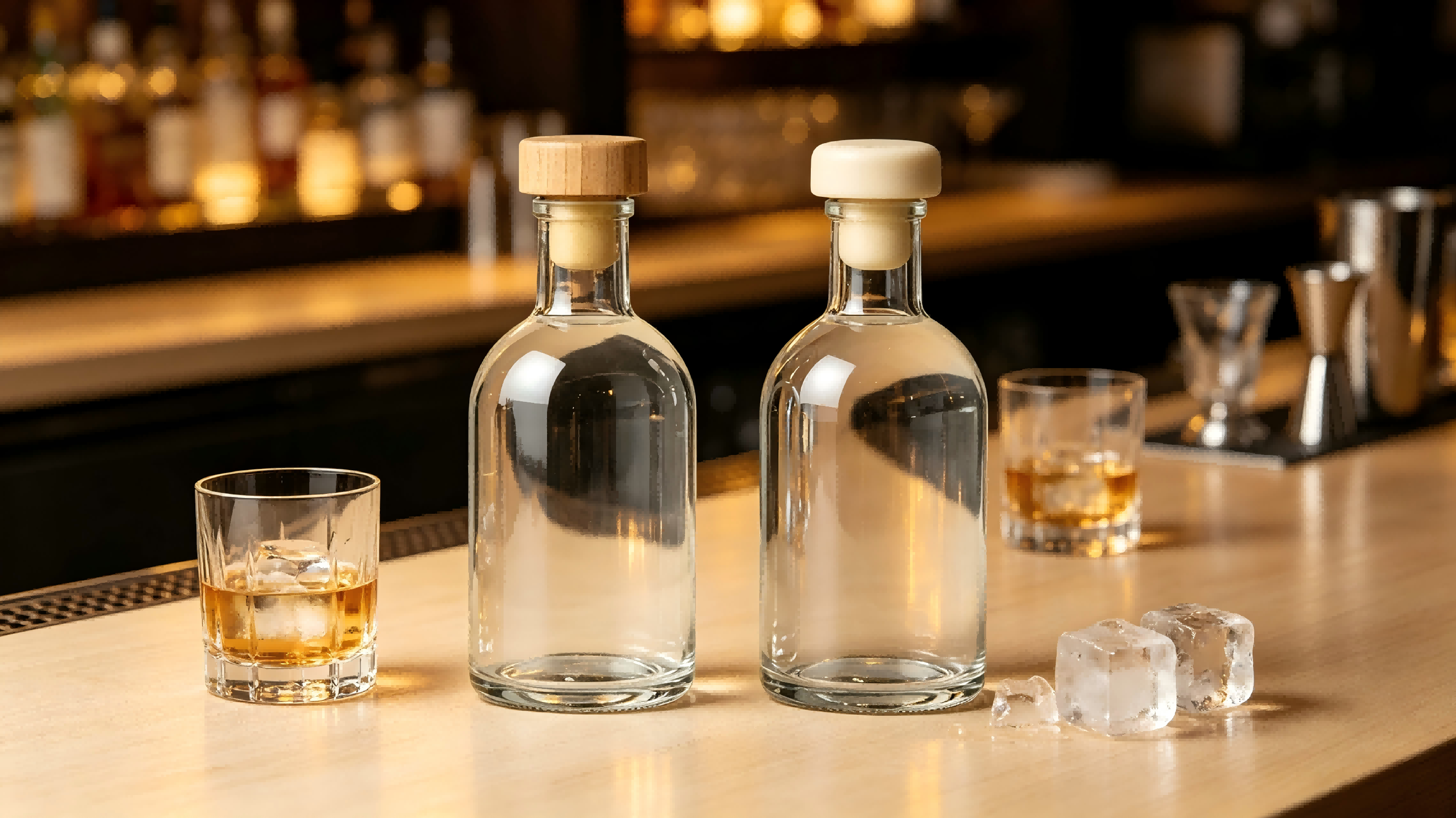22.5mm Airtight Seal Cork Stopper FDA Approved Bar-Top Design Spirits Bottle