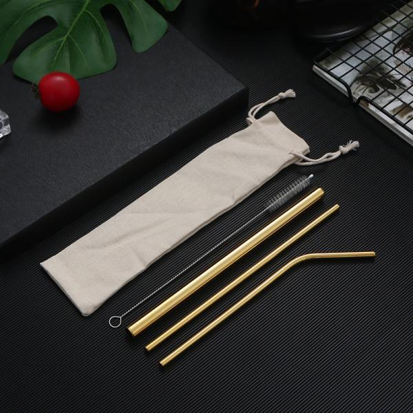 14 Inch Reusable Steel Drinking Straws BPA FREE Colorful Design With Case