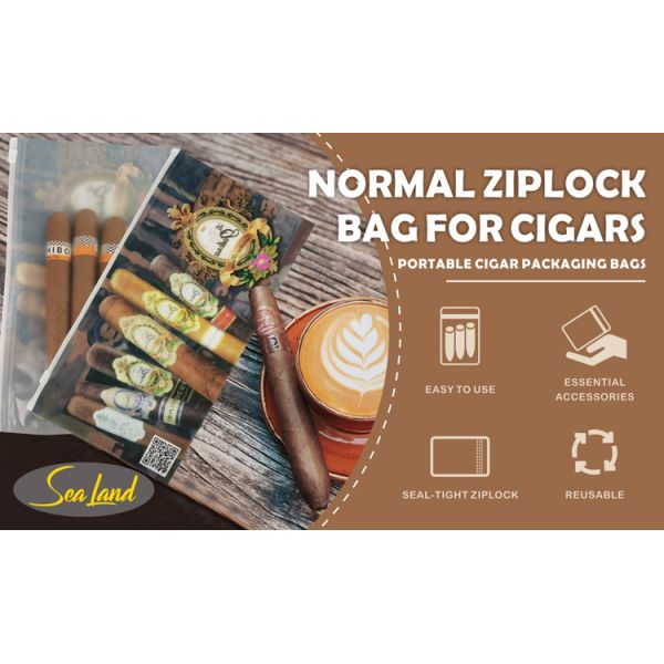 MOPP  PE Material Structure Cigar Humidor Bags Cigar Moisturizing Plastic Zipper Bags Durable Moisture Control Bags