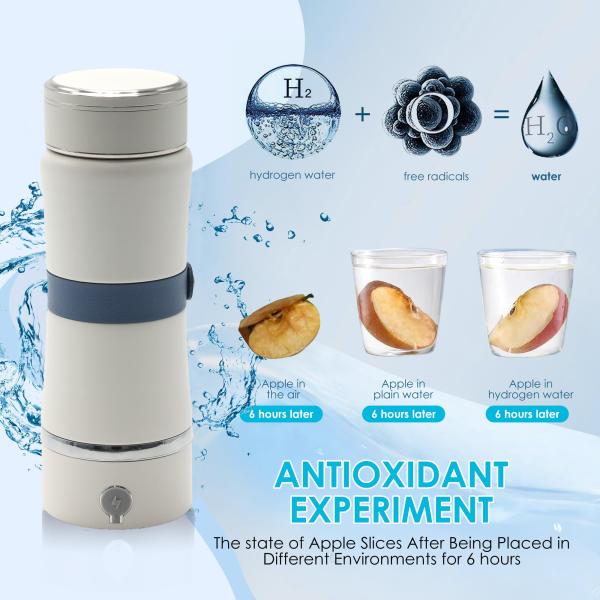 Desktop Hydrogen Water Generator with SPE PEM Rechargeable Bottle and Plastic Housing