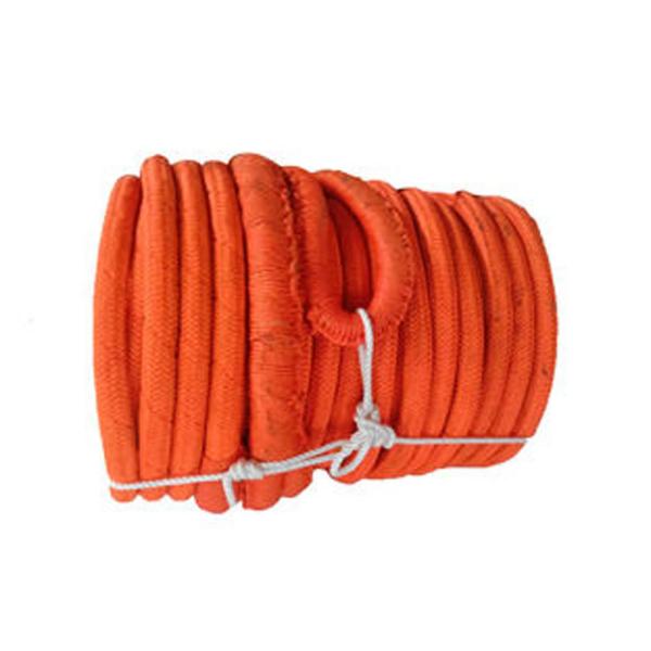 Red UHMWPE Fiber Rope Polyester Cover 48mm X 150m Anti Seawater Lower Creep