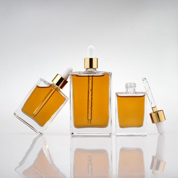 Logo Bottle de encargo transparente 30ml 50ml 100ml con el dropper del oro