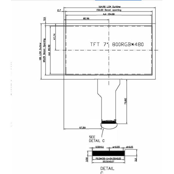 800*480 High Resolution Industrial Capacitive Touch Panel 7 Inch