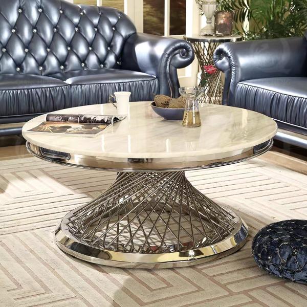 304 Stainless Steel Hotel Coffee Table Modern Luxury Round Coffee Table