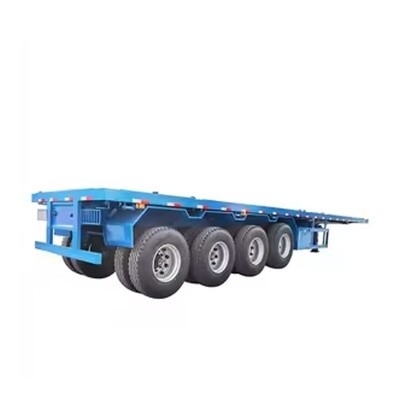 Совершенно новый прицеп с плоским покрытием 4 оси прицеп с низким покрытием для грузовиков с индивидуальными цветами