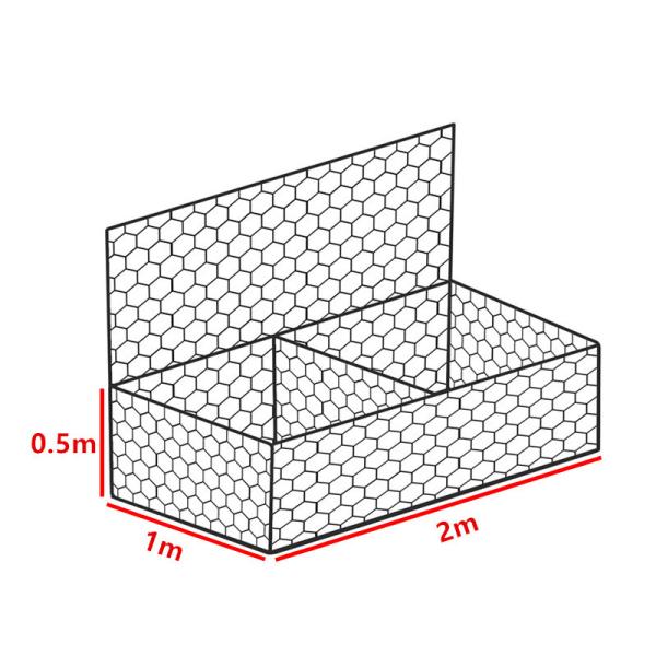 2x1x0.5m River Bank Double Twisted 3.0mm Hexagonal Gabion