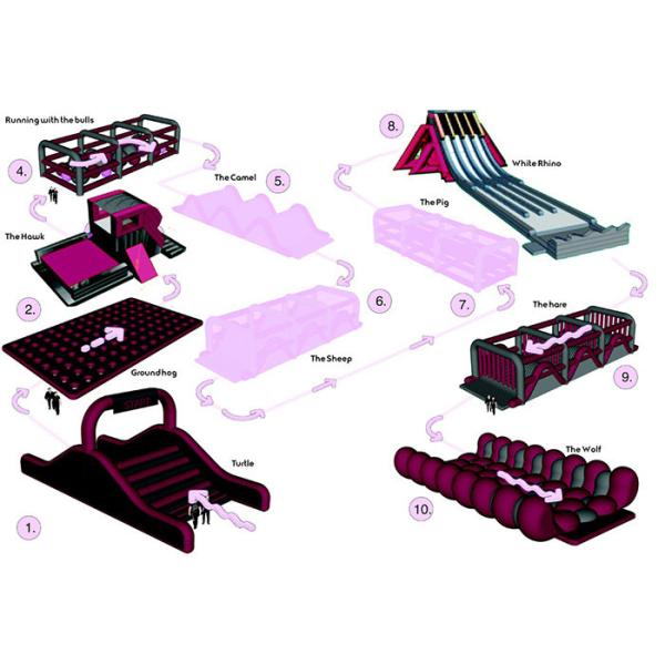 Fire Proof Inflatable Obstacle Challenges For Playground , Amusement Park