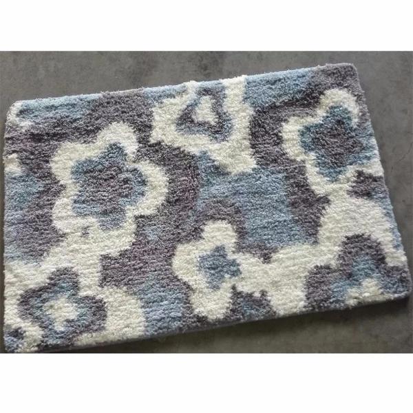 Polyester hand tufted pattern modern bath room mat with latex backing