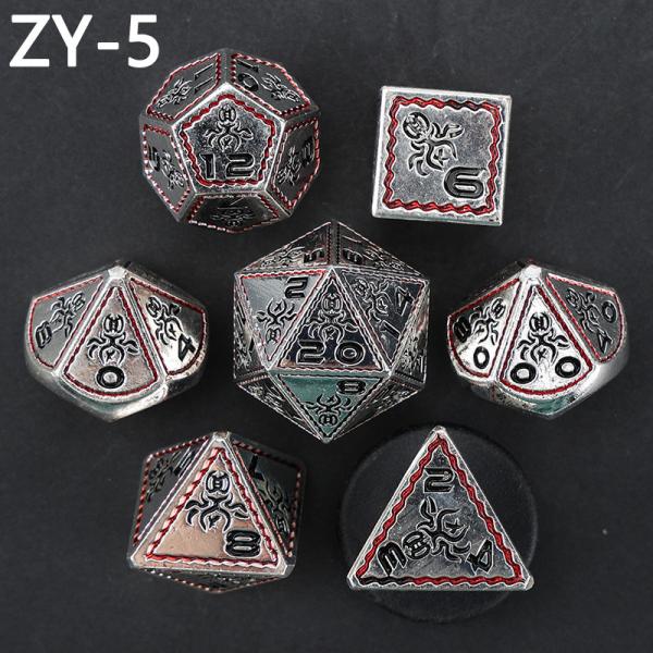 Electroplated Vintage Colored Octopus Metal Dnd Dice Set Dragon and Dragon Chessboard Game Dice