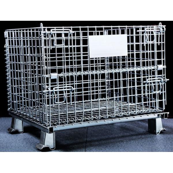 1t Wire Mesh Pallet Cage Industrial Material Handling Stackable Welded Steel Transport