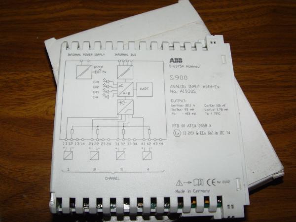 Entrée analogique analogue du module AI930S d'entrée-sortie d'ABB S900, CERF (AI4H-Ex) 3KDE175511L9300