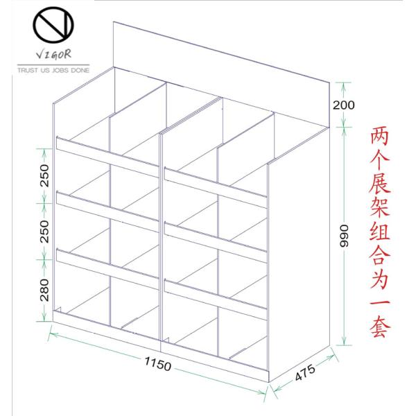 3-Tier Retail Racks for Sport Shirt Display Commercial Sectional Display Furniture