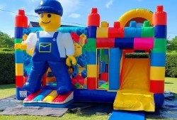Парк развлечений, скачок дома, игры, блок-партия, надувная комбинация.