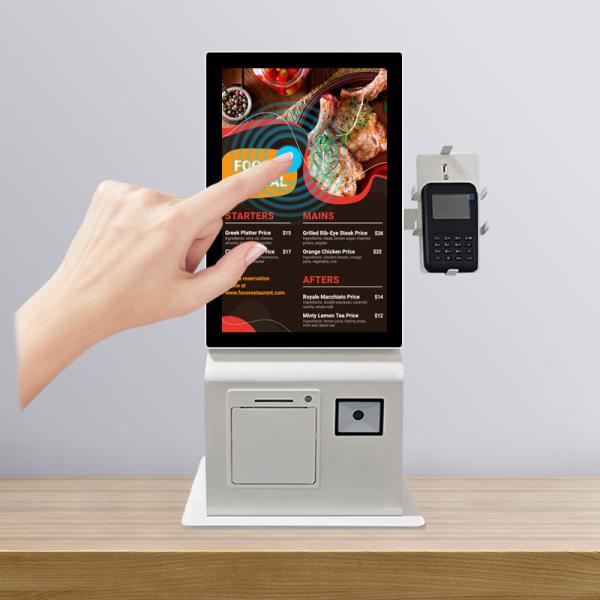15.6 inch Touchscreen Countertop Kiosk Restaurant Self-serve Kiosk With Receipt Printer and QR Code Scanner