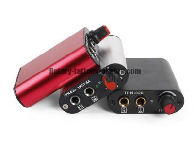 Aluminium Alloy Mini Tattoo Power Supply Black Red Silver Colors TPN-020