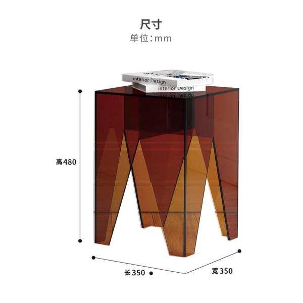 OEM ODM Square Acrylic Side Table Lucite End Table For Living Room Bedroom