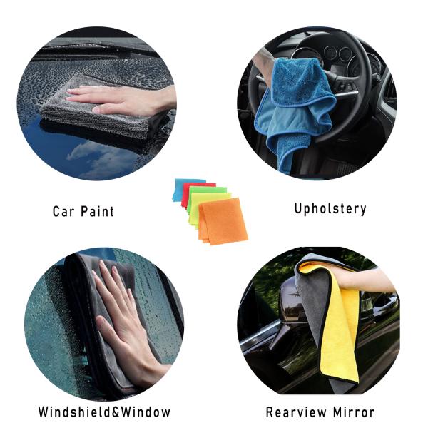 32x32cm Car Cleaning Rags Chamois Cloth Microfiber PU Coating Car Polishing Towels