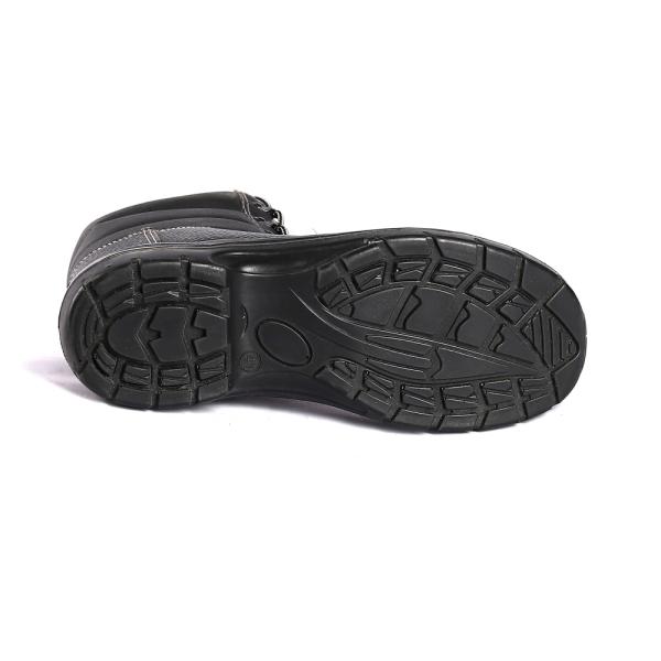 Черная расколотая коровая кожа с резкой стальной пальцы шнурки антискользящие амортизирующие рабочие обувь