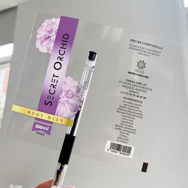 Custom Vinyl Clear Transparent Sticker Water Juice Beverage Cosmetic Bottle Product Packaging Label Logo