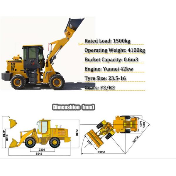 Автоматическая передача затяжелителя колеса 1,5 тонн телескопичная с номинальной нагрузкой 1500кг