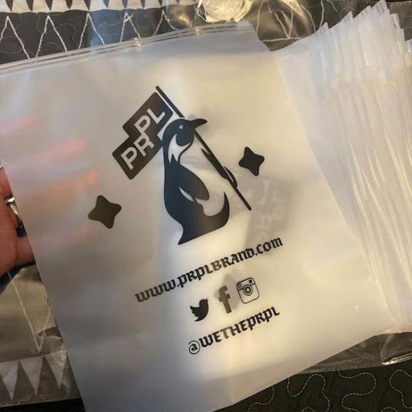 Custom Personalized Printed Logo Eve Slider Matte Frosted Zip Lock Clothing Packaging Plastic Bags With Black Zipper