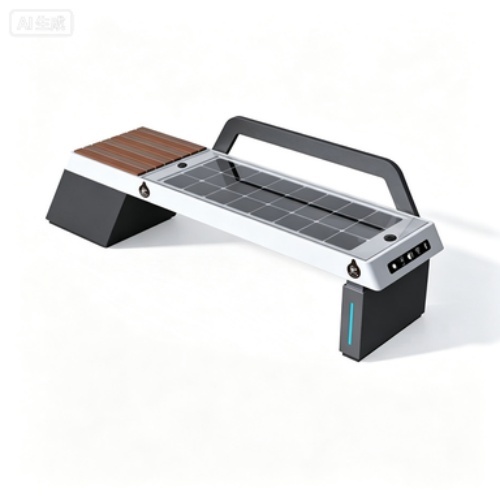 Solar Powered Smart Outdoor Bench With Wireless Phone Charging , Public Smart Park Seat