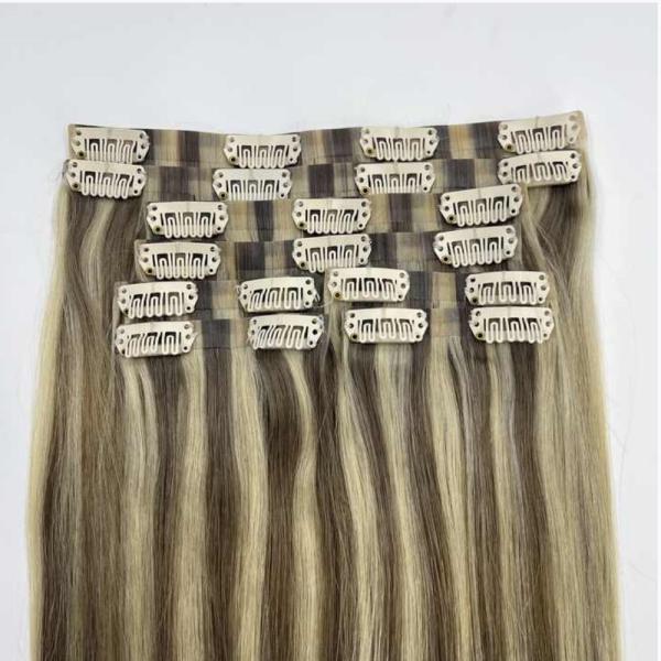 Raw Virgin Cambodian Human Hair Clips Ins PU Skin Weft Seamless Clip in Hair Extensions