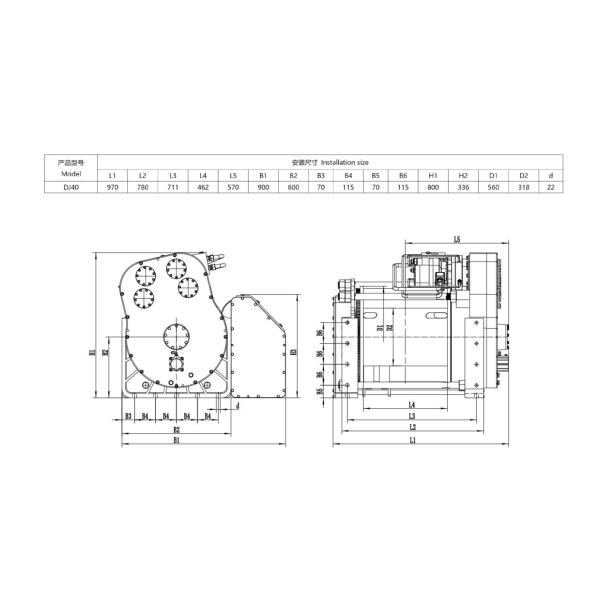 Диаграмма гидравлической лебедки CE для разрушителя DJ010D DJ3D DJ5