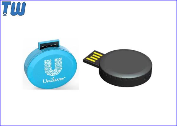Tiny Twister Round 64GB Flash Drives Customized Branding USB Device
