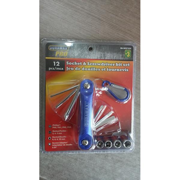 12 pcs socket & screwdriver bit set,hot & durable.