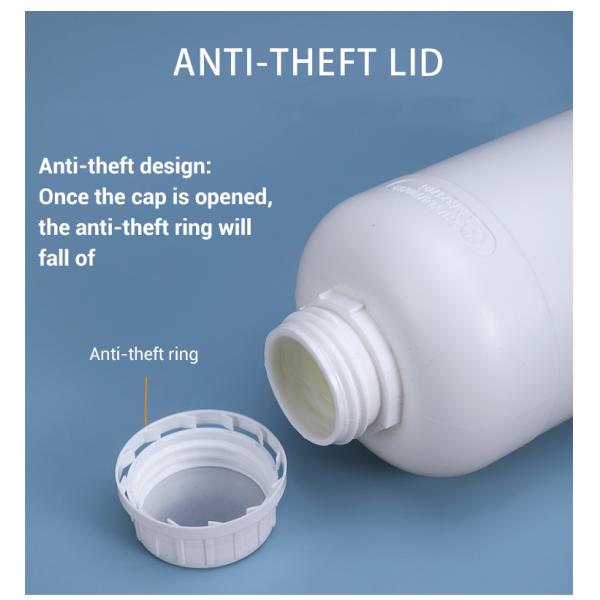 HDPE пластиковый фторид прозрачная бутылка реагента 1000 мл 1L для химической упаковки