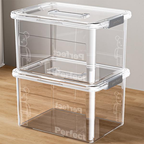 Pack Latching Lid Large Clear Plastic Storage Bins With Lids, Quart,  Latch - Stackable Container Boxes For Home, Bathroom, And Office Organization