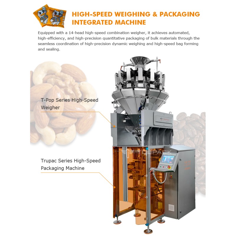 Automatic Vertical Form Fill Seal Machine for 200g-1000g Food Packaging with 150 bags/min and Intelligent Control System