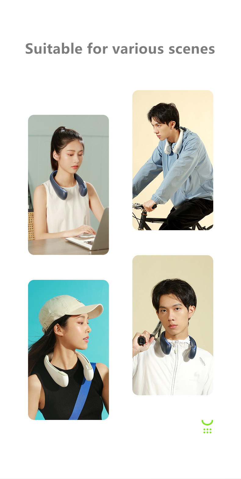 Factory Direct OEM/ODM Customization Rechargeable Travel Silent Small Fan Custom logo Ergonomic Wearable Neck Fan